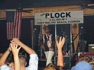 Stage at The Plock, hands in the air